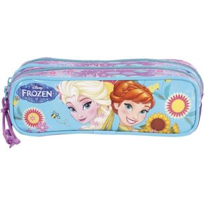 Estojo Duas Divisórias Azul Frozen Dermiwil