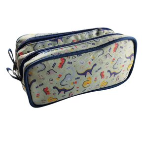 Estojo Duas Divisórias Médio Verde Dinossauro Ac Bag