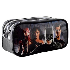 Estojo Duas Divisórias Preto Liga da Justiça Xeryus