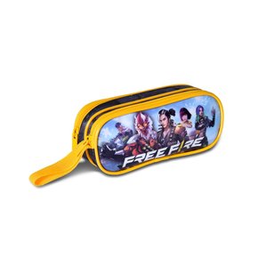 Estojo Duplo Duas Divisórias Preto Free Fire Clio Style