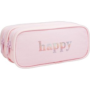 Estojo Duplo Grande Rosa Happy Tilibra