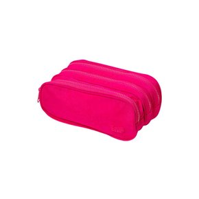 Estojo Escolar Três Divisórias Rosa BRW