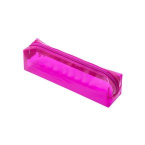 Estojo Escolar Uma Divisória Rosa Transparente BRW