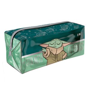 Estojo Escolar Uma Divisória Verde Star Wars Mandalorian DAC