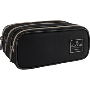 Estojo Triplo Liso Preto Académie Tilibra