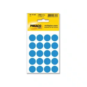 Etiqueta Bolinha 19mm Azul Pimaco C/ 200un