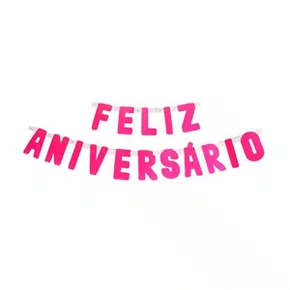 Faixa Feliz Aniversário Rosa Kaixote