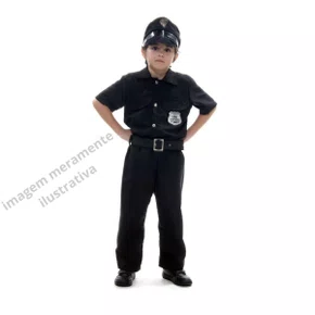 Fantasia Policial Preta Ref 2990 Folia