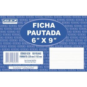 Ficha Pautada 6x9 com 100 unidades S. Domingos