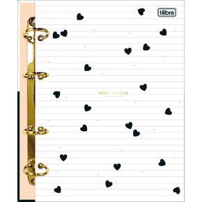 Fichário Argolado Colegial Poá Corações West Village Tilibra