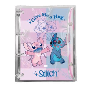 Fichário Argolado Universitário Azul Stitch DAC