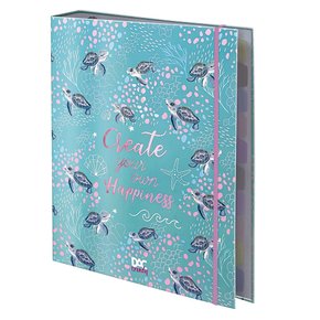 Fichário Argolado Universitário Trendy Azul e Tartarugas DAC