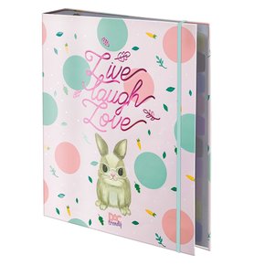 Fichário Argolado Universitário Trendy Rosa Coelhinhos DAC