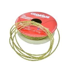 Fio Metalizado Ouro 2mm Rolo com 10 Metros Cromus