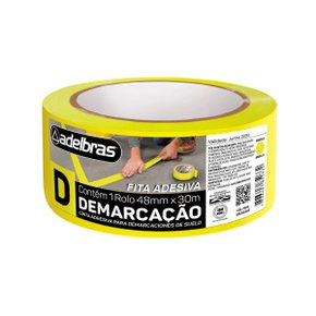 Fita Adesiva Demarcação de Solo Amarela 48mm x 14m Adelbras