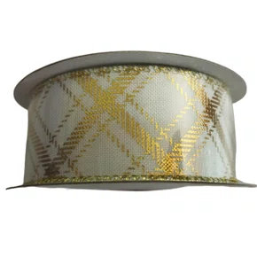 Fita Branco C/ Ouro 38mm Ref 1052396 Cromus Rolo C/ 4,57m