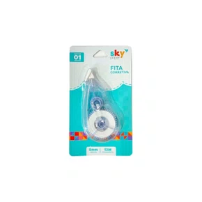 Fita Corretiva Branca 5mm x 12m Azul T012 Tilibra