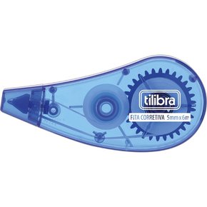 Fita Corretiva Branca 5Mm X 6 M Azul Tilibra