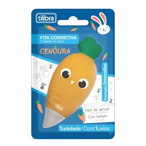 Fita Corretiva Branca 5Mm X 6 M Formato De Cenoura Tilibra