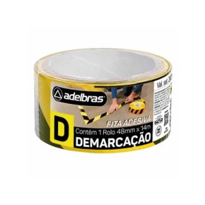 Fita Demarcação De Solo 48mm x 14m Amarelo/Preto Adelbras
