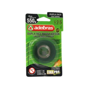 Fita Dupla Face Espuma 12mm x 2m Fixa Pro Adelbras Verde
