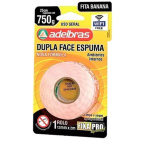 Fita Dupla Face Espuma 12mmx2m Adelbras