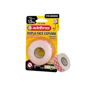 Fita Dupla Face Fixa Forte 19mmx2m Adelbras