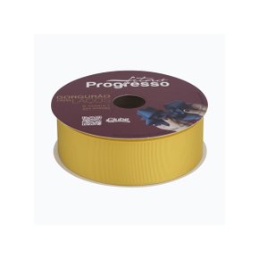 Fita Gorgurão Laço 38mm Amarelo Gema Cor 763 Rolo 40 Metros Progresso