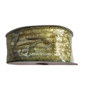 Fita Ouro Listras Ouro 38mm Aramada Ref 1056546 Rolo 9,14m Cromus