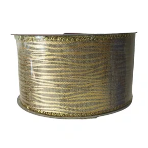 Fita Ouro Listras Ouro 63mm Aramada Ref 1073634 Rolo 9,14m Cromus