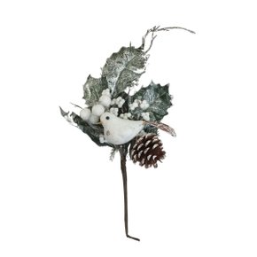 Flor Natalina Branco C/ Pinha Cromus