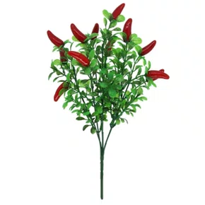 Flor Pimenta Vermelha 5 Galhos 15 Pimentas Ref Hs 1033