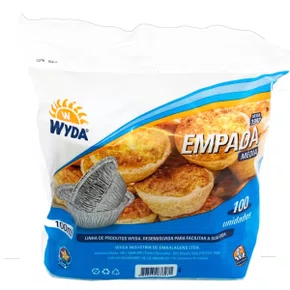Forma Empada Alumínio Media 100ml Wyda C/ 100un