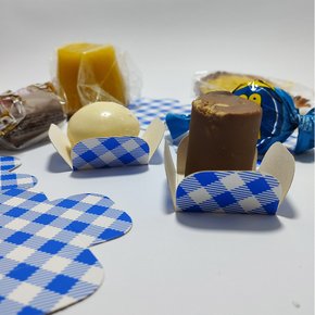 Forminha para Doces 30 Unidades Azul Xadrez Kaixote