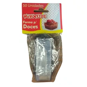 Forminha para Doces Plástica Caixote Cristal - 50 Unidades