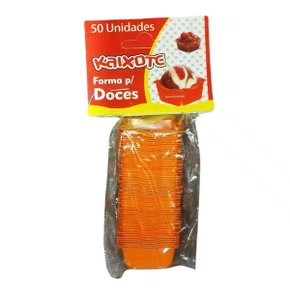Forminha para Doces Plástica Caixote Laranja - 10 Unidades