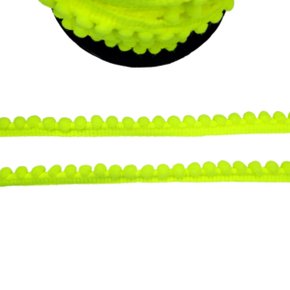 Franja Pompom 1cm Verde Flúor Venda Por Metro