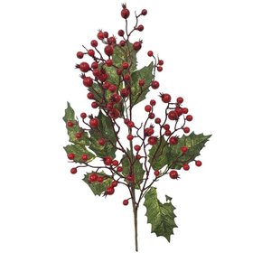 Galho Cerejinha com Hera Verde e Ouro 64x28cm Matsumoto