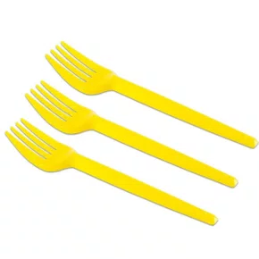 Garfo de Sobremesa Amarelo C/50 Unidades Prafesta