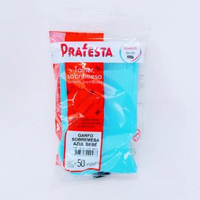 Garfo de Sobremesa Azul Bebê C/50 Unidades Prafesta