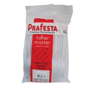 Garfo para Refeição Master Branco C/50 Unidades Prafesta