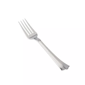 Garfo Refeição Plástico Inox Com 10 Unidades Silverplastic