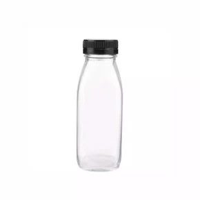 Garrafa p/ Suco PET 200ml c/ 10un Galvanotek Tampa Preta G3520