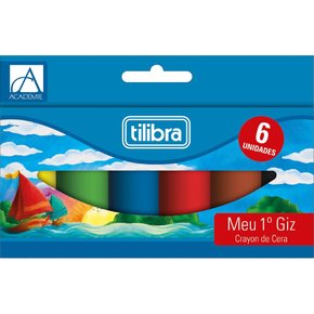 Giz De Cera Big Jumbo Meu Primeiro Giz 6 Cores Tilibra