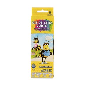 Giz De Cera Curto Redondo 15 Cores Acrilex