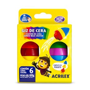 Giz de Cera Foguete 6 Cores 60g Acrilex