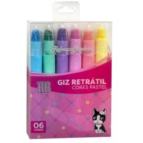 Giz de Cera Retrátil 6 Cores - Rebecca Bonbon Ref. RB1103 Sky Paper