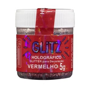 Gliter Comestível Vermelho Holográfico 5g Glitz