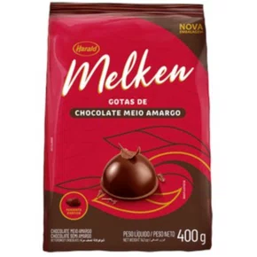 Gotas De Chocolate Meio Amargo 400G Melken Harald