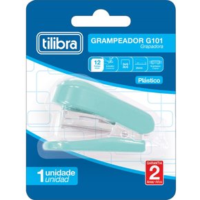 Mini Grampeador Metálico 15fls G101 Azul Aqua Tilibra